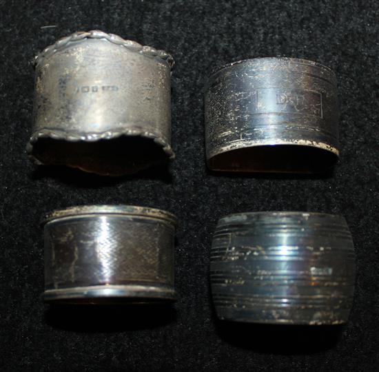 4 silver napkin rings